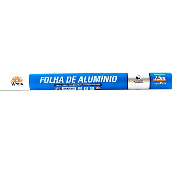FOLHA DE ALUMÍNIO 7,5M 45CM - 1 UNIDADE - WYDA