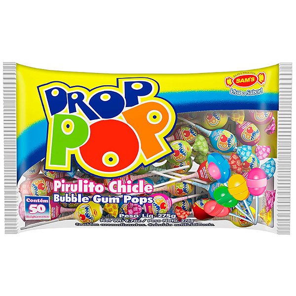 PIRULITO CHICLÉ DROP POP 275G - 50 UNIDADES - SAM'S