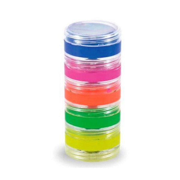 KIT TINTA FACIAL MAQUIAGEM HALLOWEEN TINTA NEON FLUORESCENTE  5 CORES PROMOÇÃO