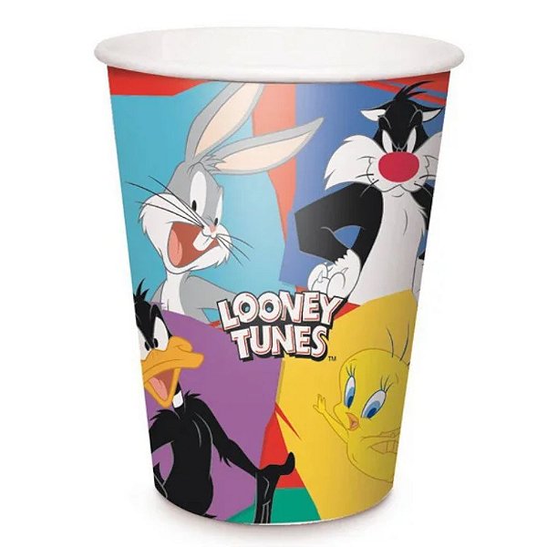 COPO DE PAPEL FESTA LOONEY TUNES 240ML - 8 UNIDADES - CROMUS