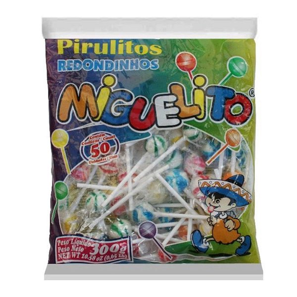 PIRULITO REDONDINHO MIGUELITO 300G - 50 UNIDADES - RANEA