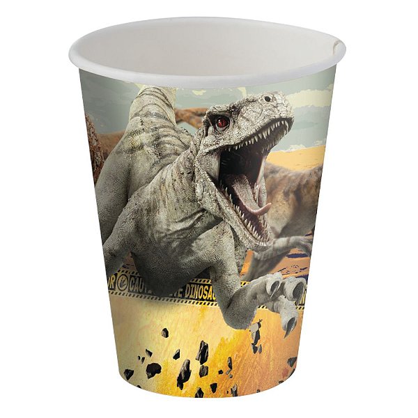 COPO DE PAPEL FESTA JURASSIC WORLD 200ML - 8 UNIDADES - FESTCOLOR