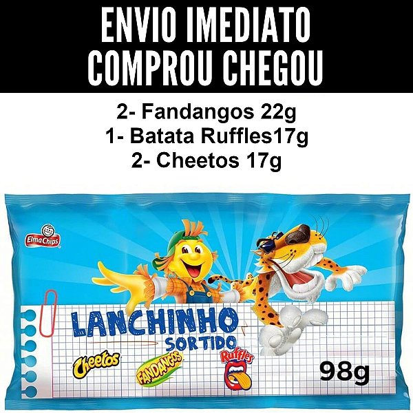 5 MINI SALGADINHO ELMA CHIPS LANCHINHO SORTIDO LEMBRANCINHA FESTA