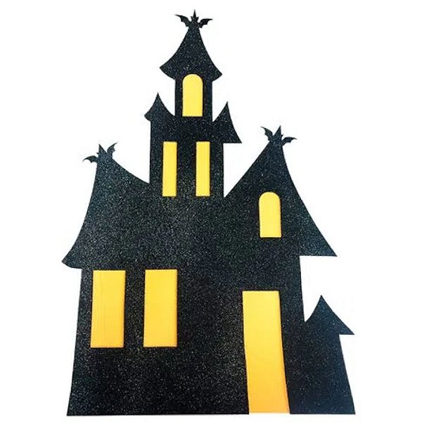 PAINEL DECORATIVO CASTELO TENEBROSO FESTA HALLOWEEN GLITTER - MAKE FESTAS