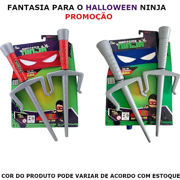 BRINQUEDO ADAGAS + MÁSCARA NINJA FANTASIA CORES SORTIDAS HALLOWEEN PROMOÇÃO