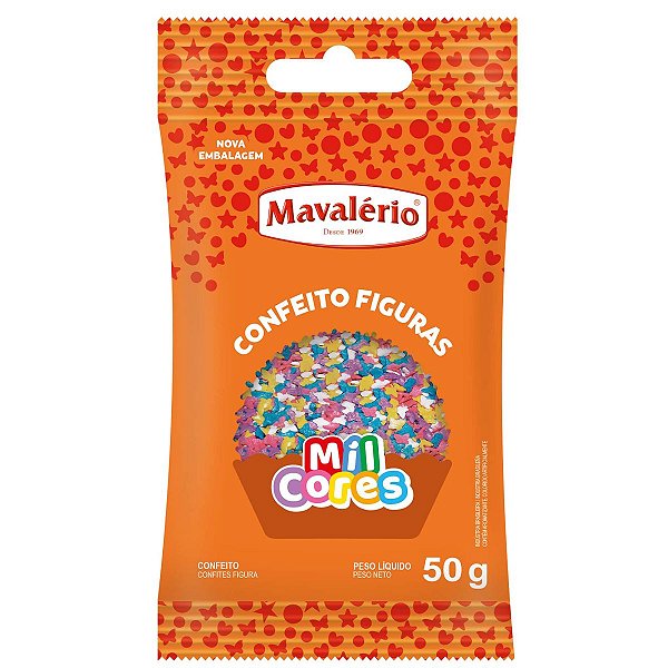CONFEITO BORBOLETA MIL CORES COLORIDO 150G - MAVALÉRIO