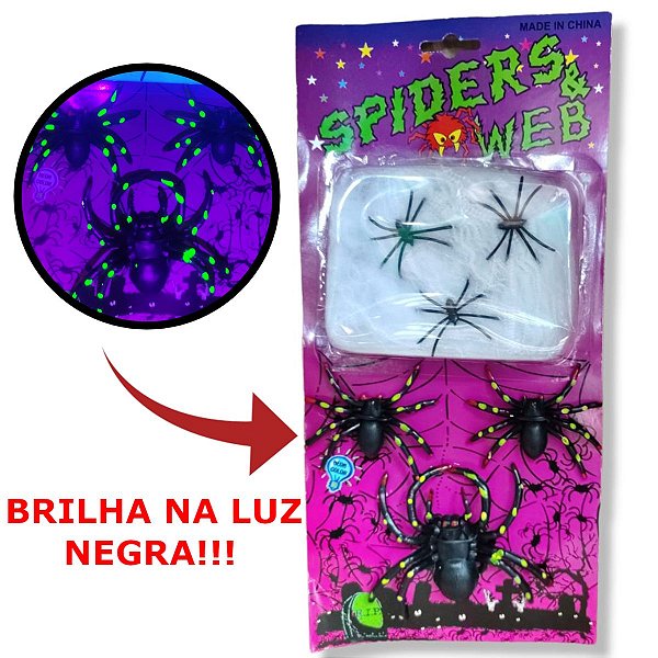 ENFEITE HALLOWEEN ARANHA NEON TEIA DECORAÇÃO PROMOÇÃO - YDH