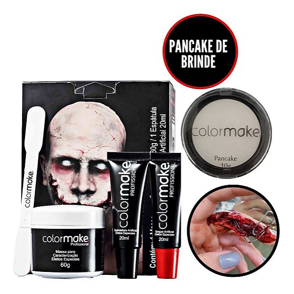 Kit acessórios fantasia halloween com sangue