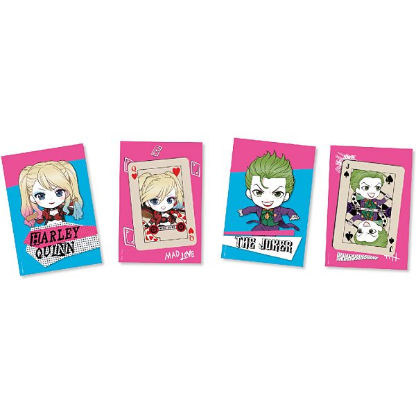 QUADROS DECORATIVOS FESTA ARLEQUINA / HARLEY QUINN - 04 UNIDADES - FESTCOLOR