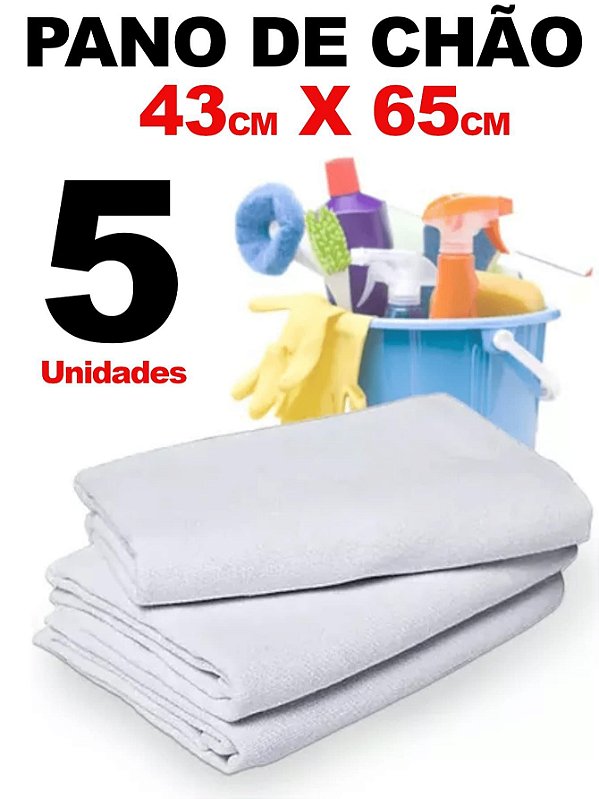 5 PANO PARA LIMPEZA  DE PANO DE CHÃO 43CM X 65CM BRANCO, PANO ALVEJADO, DUPLO, PANO PARA LIMPEZA, EXCELENTE QUALIDADE