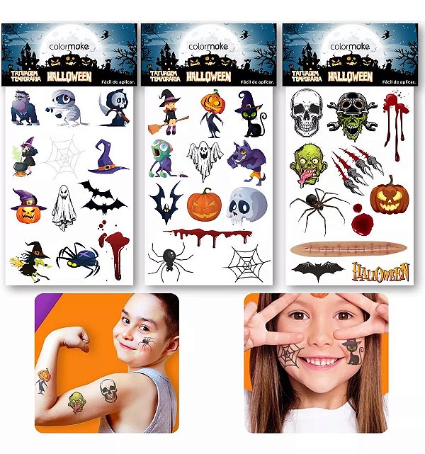 CARTELA TATUAGEM TEMPORARIA HALLOWEEN