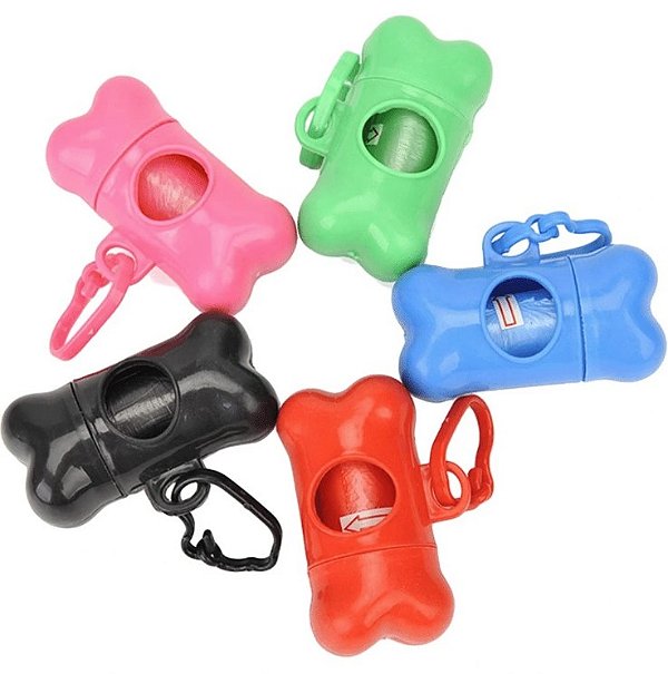 SUPORTE CATA CACA PET COM REFIL SAQUINHO HIGIÊNICOS COLETOR LIXO CORES VARIADAS