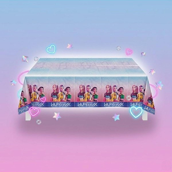 TOALHA PLÁSTICA - GUERREIRAS DO K-POP - 1,20X1,80CM - 1 UNIDADE - FESTCOLOR