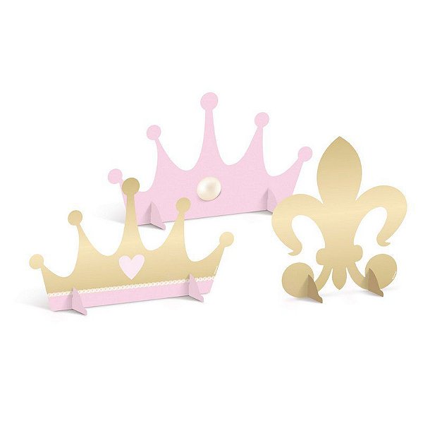 DECORAÇÃO DE MESA FESTA REINADO DA PRINCESA - 4 UNIDADES - CROMUS