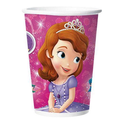 COPO DESCARTÁVEL PRINCESINHA SOFIA 200ML 08 UNIDADES REGINA FESTAS
