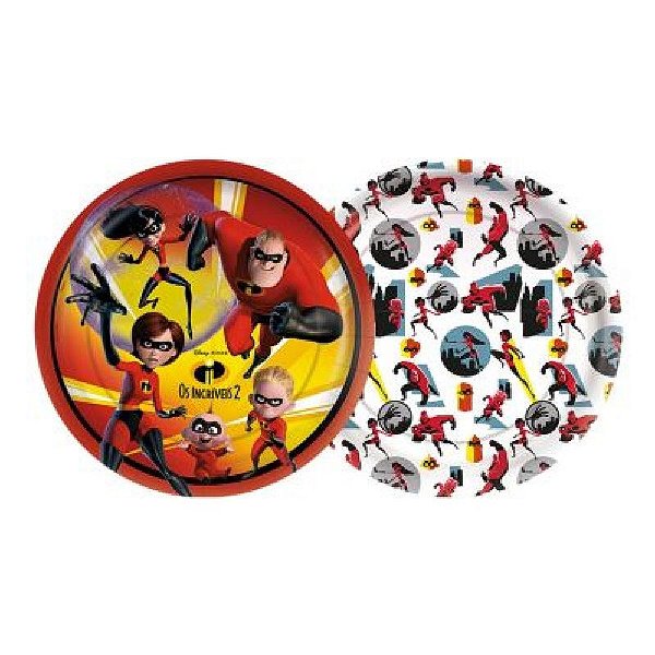 PRATO DESCARTÁVEL OS INCRÍVEIS 08 UNIDADES REGINA FESTAS