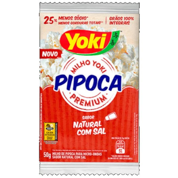 PIPOCA PARA MICRO-ONDAS SABOR NATURAL COM SAL - 50G - YOKI