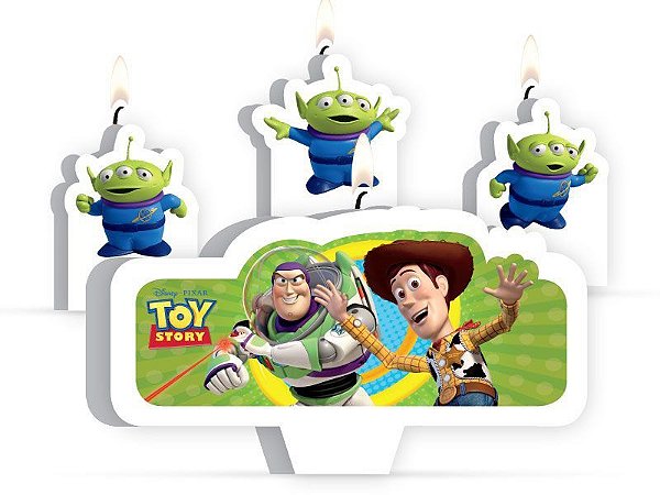 KIT VELA DE ANIVERSÁRIO - FESTA TOY STORY - 04 UNIDADES - REGINA FESTAS