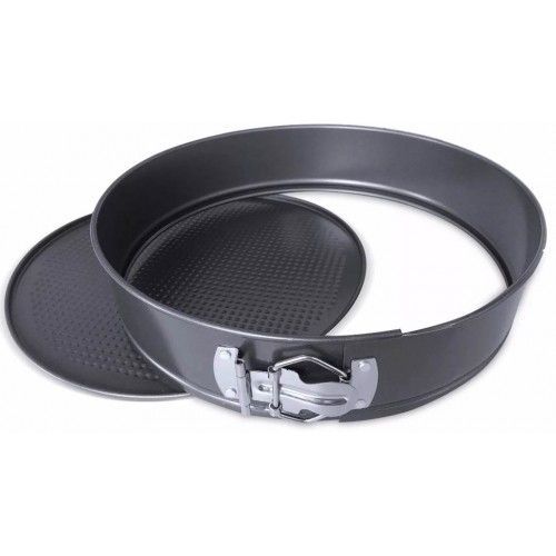 FORMA DE BOLO REDONDA DE METAL COM FUNDO REMOVIVEL 26X26X6,4CM - GRANDE- 123ÚTIL