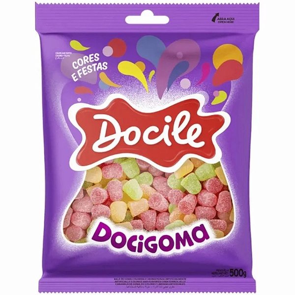 BALA DE GOMA DOCIGOMA  SINO SORTIDO -  500G - DOCILE