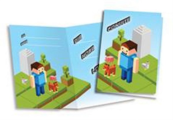 CONVITE DE ANIVERSÁRIO PARA FESTA MINECRAFT - DECORAÇÃO