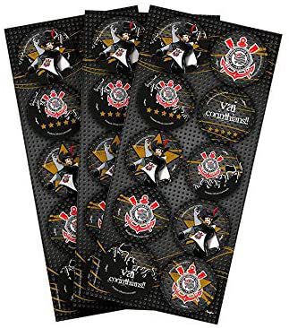 LEMBRANCINHA ADESIVOS REDONDO CORINTHIANS 03 CARTELAS - REGINA FESTAS