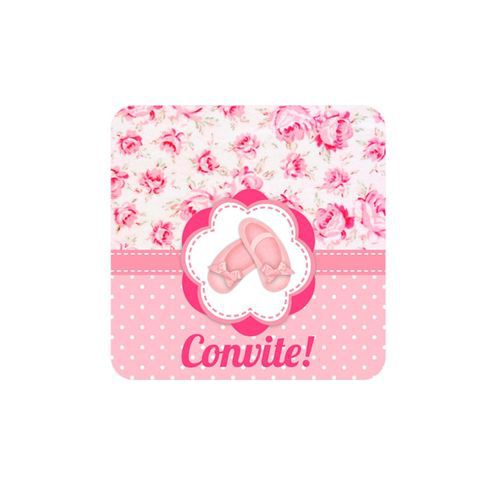 CONVITE DE ANIVERSÁRIO BAILARINA 08 UNIDADES - DUSTER