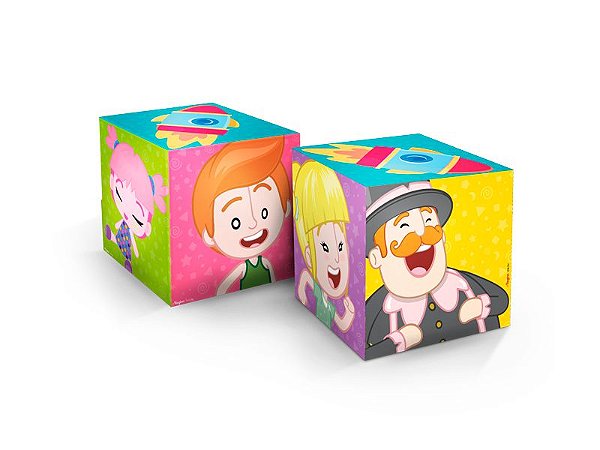 CAIXA CUBO DECORATIVO FESTA MUNDO BITA 2 - 3 UNIDADES - REGINA FESTAS