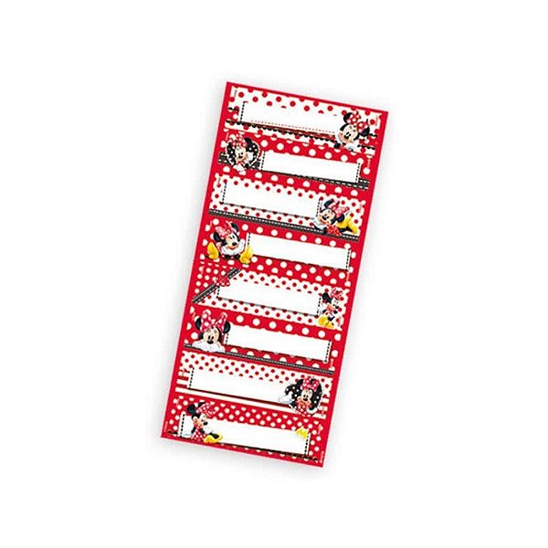 LEMBRANCINHA ADESIVOS RETANGULAR MINNIE 03 CARTELAS - REGINA FESTAS