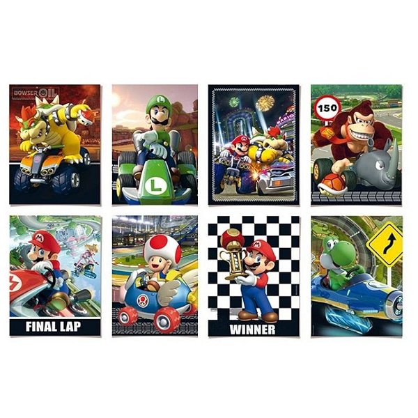 KIT CARTAZ DECORATIVO MARIO KART 08 UNIDADES - CROMUS