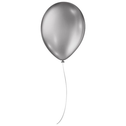 BALÃO DE FESTA METÁLICO 9'' 23CM - PRATEADO - 25 UNIDADES - SÃO ROQUE