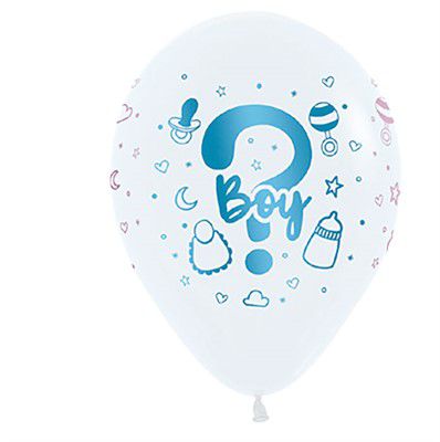 BALÃO DE FESTA LATEX R12" 28CM - FASHION GUESS GIRL OR BOY - 12 UNIDADES - SEMPERTEX CROMUS