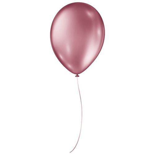 BALÃO DE FESTA METÁLICO 9'' 23CM - ROSA - 25 UNIDADES - SÃO ROQUE