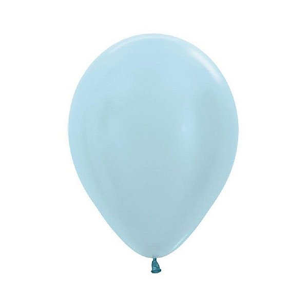 BALÃO DE FESTA LATEX R10'' 25CM - AZUL SATIN PEROLADO - 50 UNIDADES - SEMPERTEX CROMUS