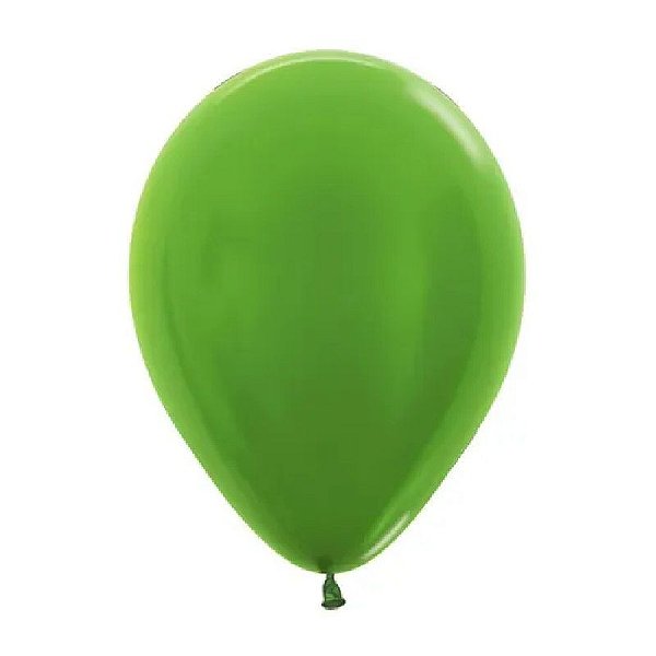 BALÃO DE FESTA LATEX R10'' 25CM - VERDE LIMA METAL - 50 UNIDADES - SEMPERTEX CROMUS