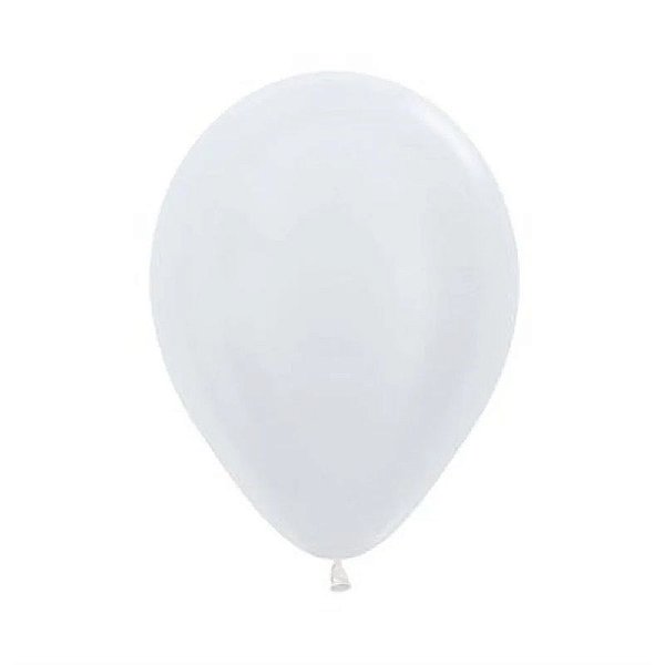 BALÃO DE FESTA LATEX R10'' 25CM - BRANCO SATIN - 50 UNIDADES - SEMPERTEX CROMUS