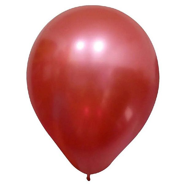 BALÃO DE FESTA LATEX 9'' 23CM  -  ALUMÍNIO VERMELHO - 25 UNIDADES -  HAPPY DAY