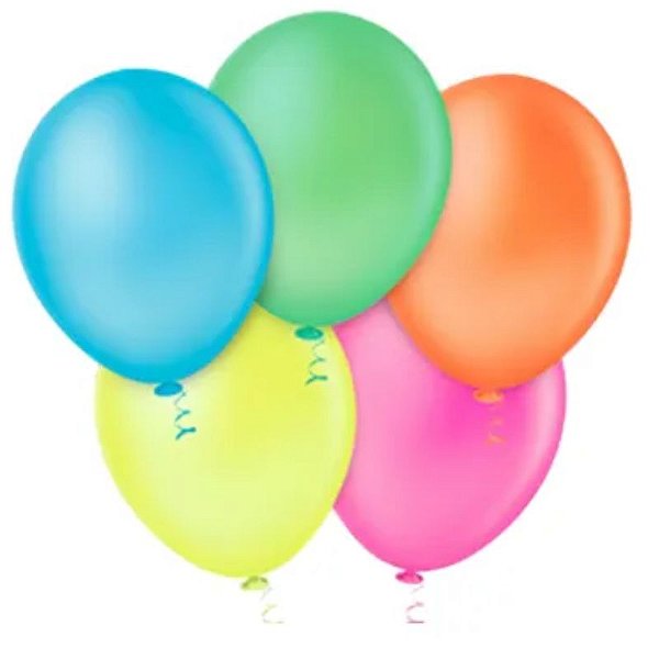 BALÃO DE FESTA NEON 5'' 13CM - SORTIDO - 50 UNIDADES - PICPIC