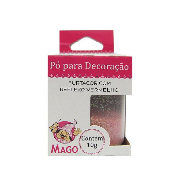 PÓ PARA DECORAÇÃO FURTACOR COM REFLEXO VERMELHO 10G - 01 UNIDADE -MAGO