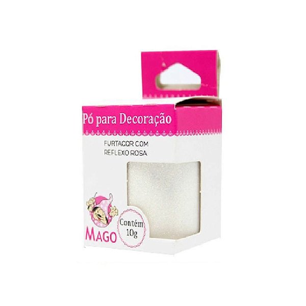 PÓ PARA DECORAÇÃO FURTACOR COM REFLEXO ROSA 10G  - 01 UNIDADE - MAGO