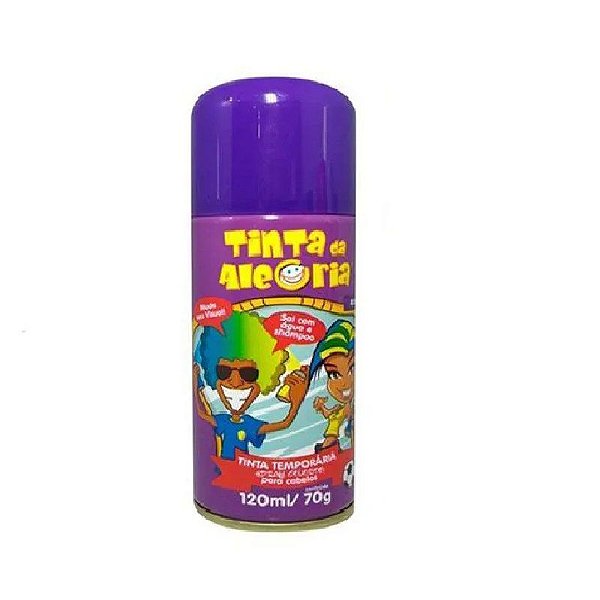 TINTA HALLOWEEN ROXO ALEGRIA SPRAY CABELO 120ML / 70G - TINTA TEMPORÁRIA