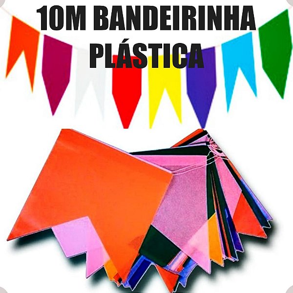 BANDEIRINHA PLÁSTICO BANDEIROLA FESTA JUNINA 10 METROS