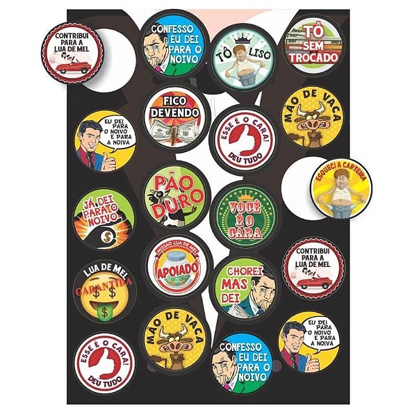 ADESIVO NOIVO CASAMENTO - COM 20 UNIDADES - FESTA MALUCA