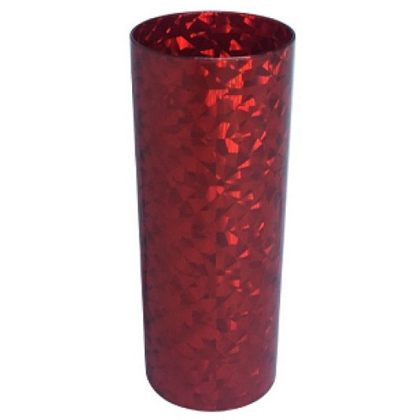 COPO LONG DRINK TRANSLUCIDO METALIZADO  HOLOG VERMELHO - 360 ML - 01 UNIDADE - DESCARFEST