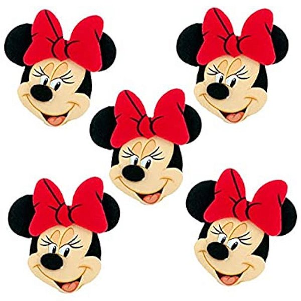 APLIQUE MINI CARINHA MINNIE EM EVA - 06 UNIDADES - PIFFER