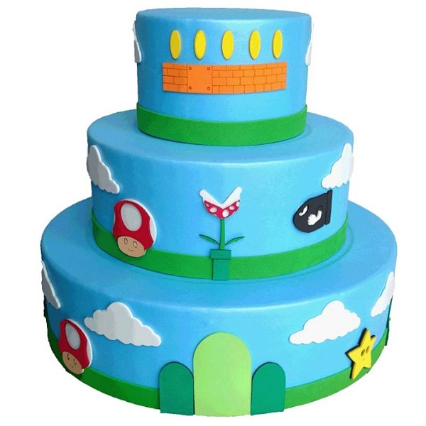 Bolo De Aniversário Para Fã De Um Jogo Minecraft Sobre Fundo Verde