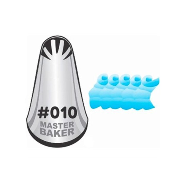 BICO DE CONFEITAR BABADO INOX PERLÊ/LISO #10 TAM P COD 2259 UN MASTER BAKER