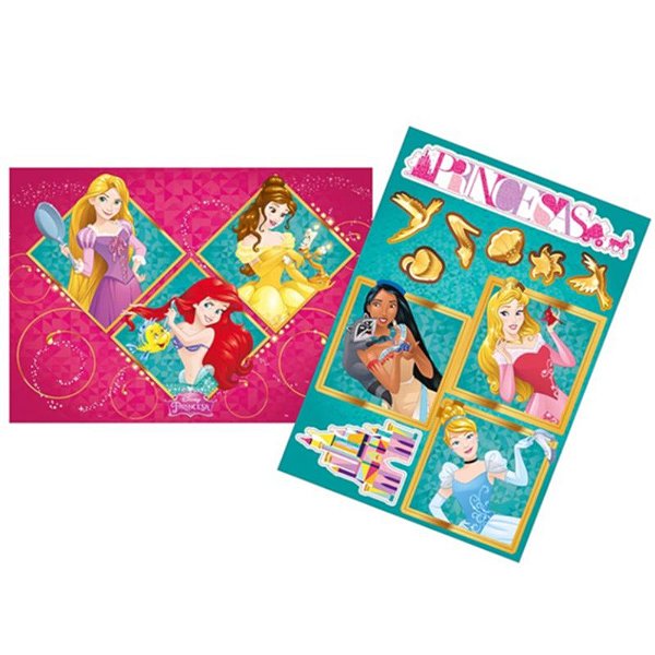 KIT DECORATIVO FESTA PRINCESAS - COM 1 PAINEL 64 X 45CM - E 11 PEÇAS DESTACÁVEIS - REGINA FESTAS