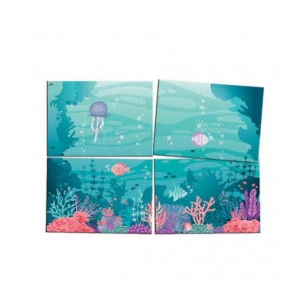 PAINEL PARA DECORAÇÃO FESTA SEREIA - 4 LÂMINAS -- 1,25M X 89CM - JUNCO