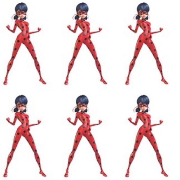 Decoração de Mesa Miraculous Ladybug - 6 unidades - Alegra Festa